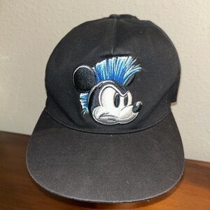 Disney Black Fitted Cap with Blue Character Design